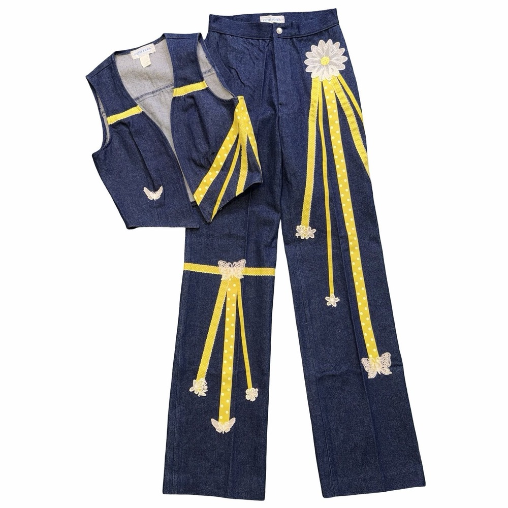 Vintage 70s Petit Fors California Denim Set. Mint‎ Condition. High Waisted 26"